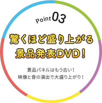 Point03 驚くほど盛り上がる景品発表DVD！